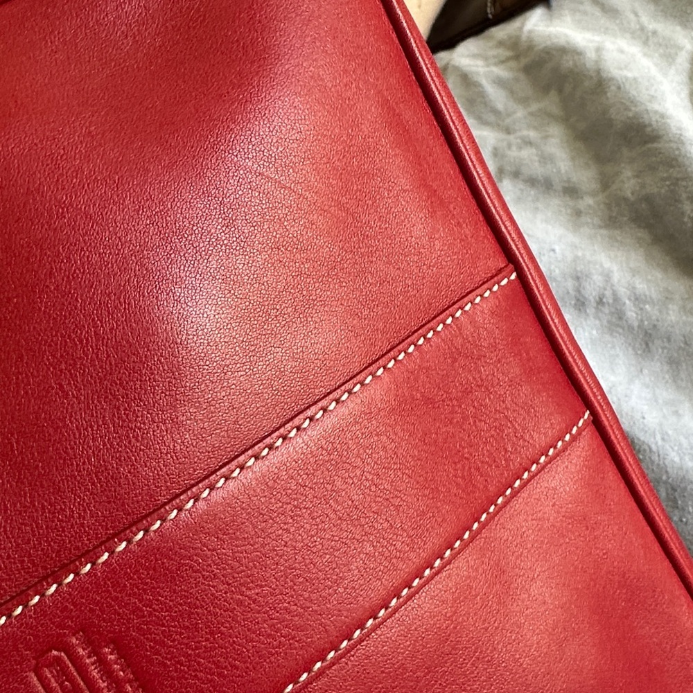 Coach Hampton Slim Demi Red Leather Crossbody Bag - Picture 14 of 14